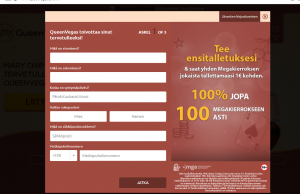 Tilin rekisteröinti Queen Vegas kasinolle